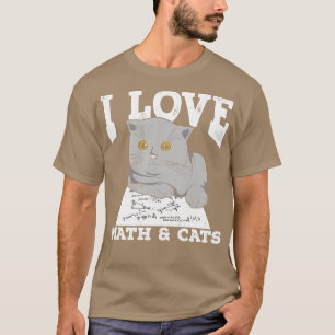 Camiseta Eu Adoro Matemática E Gatos