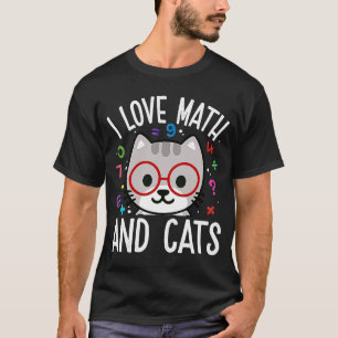 Camiseta Eu Adoro Matemática E Gatos Gatinho Gatinhos
