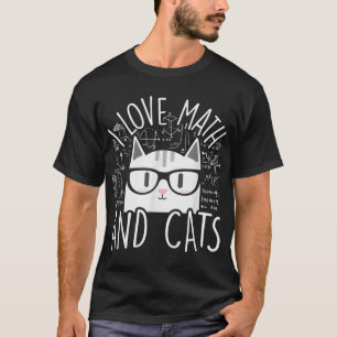 Camiseta Eu Adoro Matemática E Gatos Gatinhos Bonitos