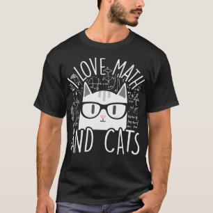 Camiseta Eu Adoro Matemática E Gatos Gatinhos Gatinhos Gat
