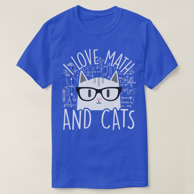 Camiseta Eu Adoro Matemática E Gatos Gato Gato Álgebra Cálu (Frente do Design)