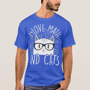Camiseta Eu Adoro Matemática E Gatos Gato Gato Álgebra Cálu