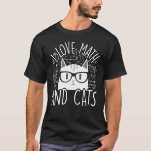 Camiseta Eu Adoro Matemática E Gatos Gato Gato Cálcio de Ál