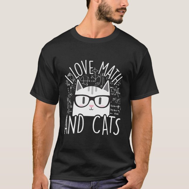 Camiseta Eu Adoro Matemática E Gatos Legal Gatos Felinos Ga (Frente)