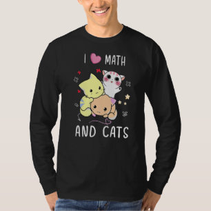 Camiseta Eu Adoro Matemática E Gatos Matemáticos Formam Núm