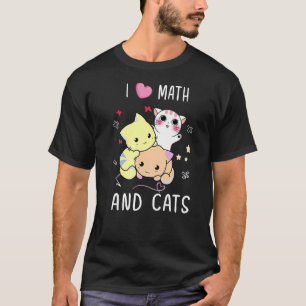 Camiseta Eu Adoro Matemática E Gatos Matemáticos Formam Núm