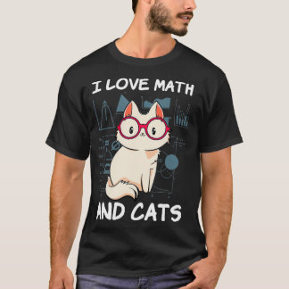 Camiseta Eu Adoro Matemática E Gatos Matemáticos Sobre Gato