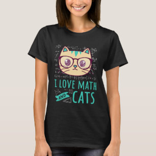 Camiseta Eu Adoro Matemática E Gatos Tabby Felines Mathemic