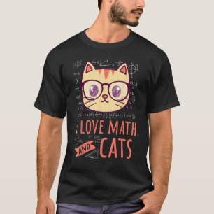 Camiseta Eu Adoro Matemática E Números De Gatos A Matemátic