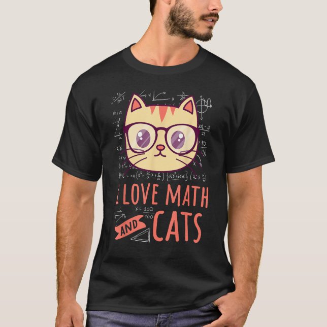 Camiseta Eu Adoro Matemática E Números De Gatos A Matemátic (Frente)