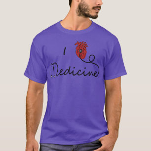 Camiseta Eu adoro medicina, coração anatômico 1