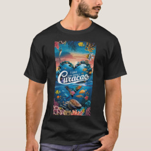 Camiseta Eu adoro mergulho em Scuba em Curacao