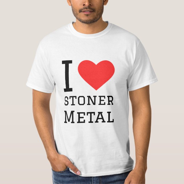 Camiseta Eu adoro metal de pedra (Frente)