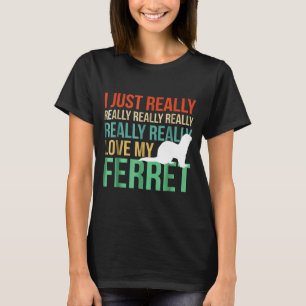 Camiseta Eu Adoro Meu Ferret Para Ferret S