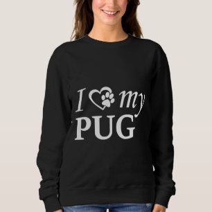 Camiseta Eu Adoro Meu Pug, Letra branca, Clama Cláusula De
