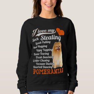 Camiseta Eu Adoro Minha Meia Roubando Lâmina Puxando Pomerâ