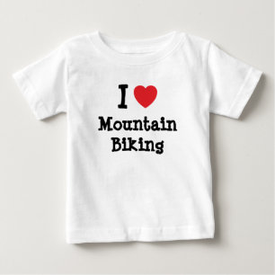 Camiseta Eu adoro Mountain Biking coração personalizado p
