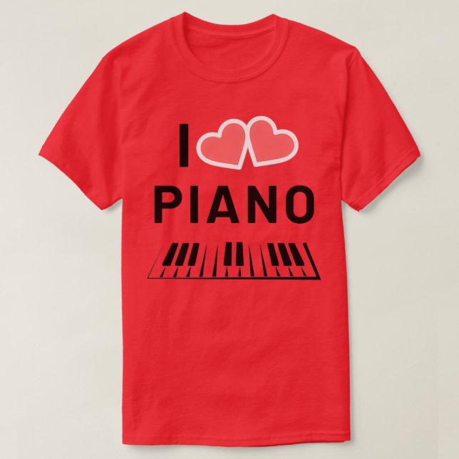 Camiseta Eu adoro música piano (3) (Frente do Design)