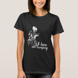 Camiseta Eu Adoro Não Acampar Vintage Sketch Engraçado Indo
