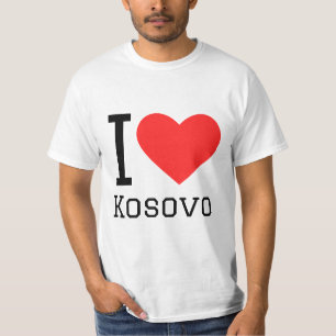 Camiseta Eu adoro o adesivo quadrado do Kosovo