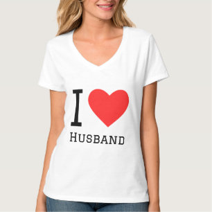 Camiseta Eu adoro o adesivo quadrado do marido