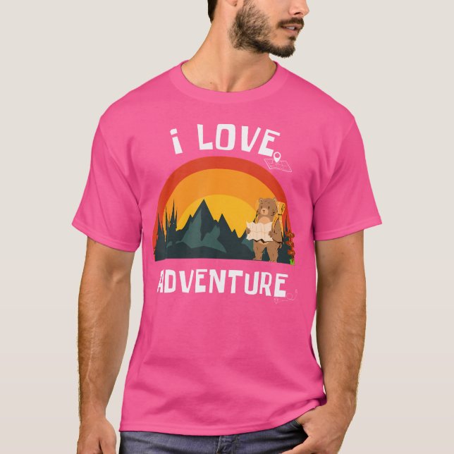 Camiseta Eu adoro o Adventure Bear Explorer - Hikin de back (Frente)