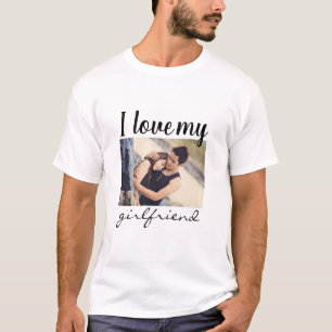 Camiseta Eu adoro o branco da minha foto personalizada namo