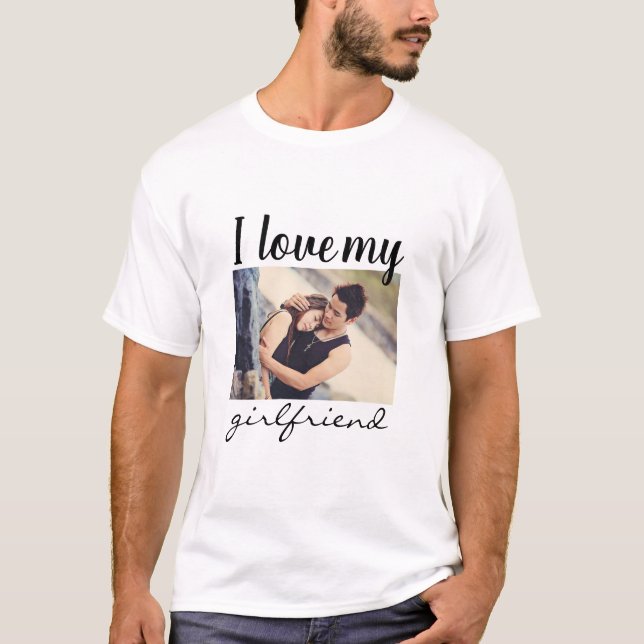 Camiseta Eu adoro o branco da minha foto personalizada namo (Frente)