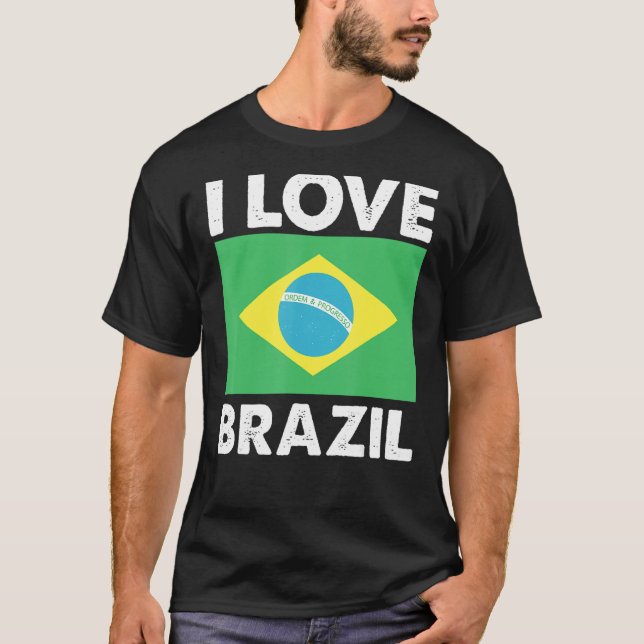 Camiseta Eu adoro o Brasil I Heart Brazil Family Viagem Bra (Frente)