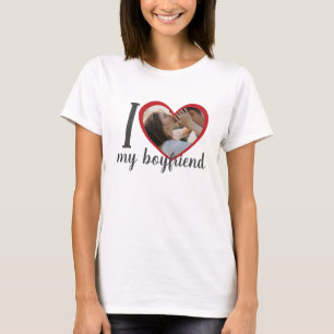 Camiseta Eu adoro o coração meu namorado personalizado br