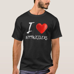 Camiseta Eu adoro o Coração ROTTWEILERS Animal Pet Lover