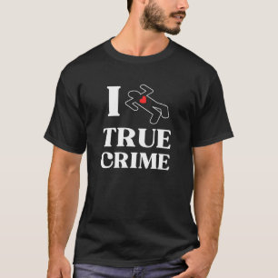 Camiseta Eu adoro o crime real com o coração e o lápis assa