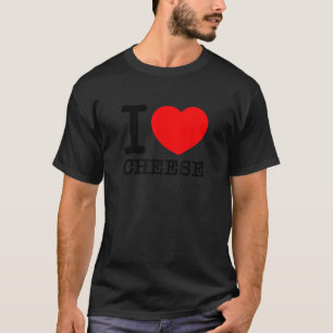 Camiseta Eu adoro o Design de texto Negro do Coração Vermel