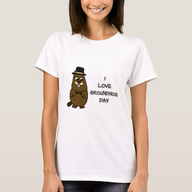 Camiseta Eu adoro o Dia da Marmota (Frente)