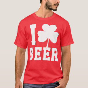 Camiseta Eu adoro o dia de São Patrício da cerveja Shamrock