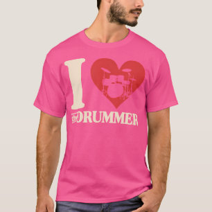 Camiseta Eu Adoro O Drummer Heart Drum Casal Namorada