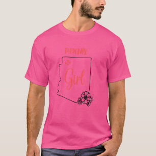 Camiseta Eu Adoro O Estado Da Flor Arizona, Contorno De Pho