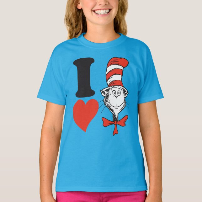 Camiseta Eu Adoro o Gato no Chapéu (Frente)