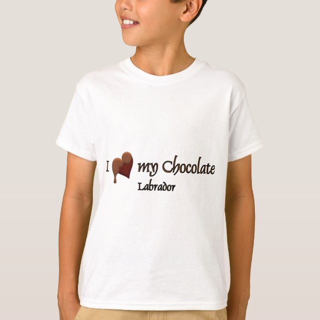 Camiseta Eu adoro o meu chocolate Labrador (Frente)