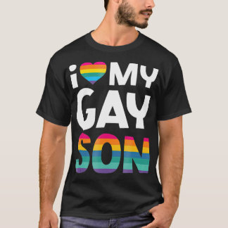 Camiseta Eu adoro o meu Gay Filho Orgulho gay de presente L