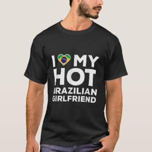 Camiseta Eu adoro o meu Namorados feliz Namorada brasileiro