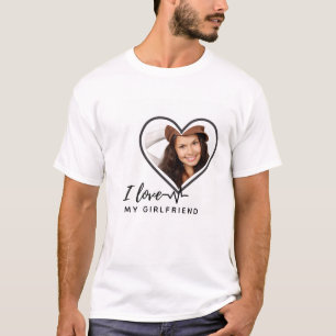 Camiseta Eu adoro o meu presente de fotos de NAMORADA perso