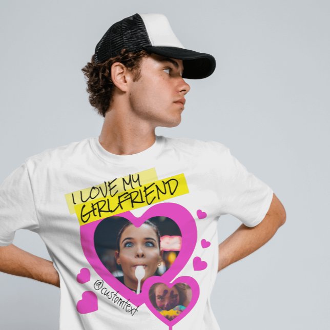 Camiseta Eu adoro o meu texto de foto personalizado do Namo (Criador carregado)