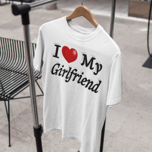 Camiseta Eu adoro o meu texto preto Namorada