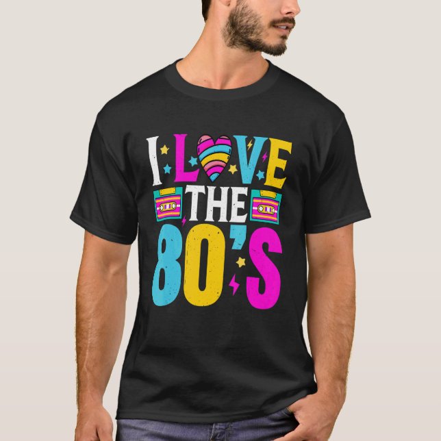 Camiseta Eu Adoro O Nascer De Figurino Clássico Dos Anos 80 (Frente)