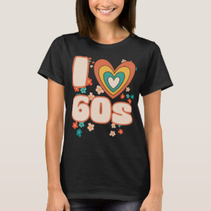 Camiseta Eu adoro o retrato de groovy dos anos 60