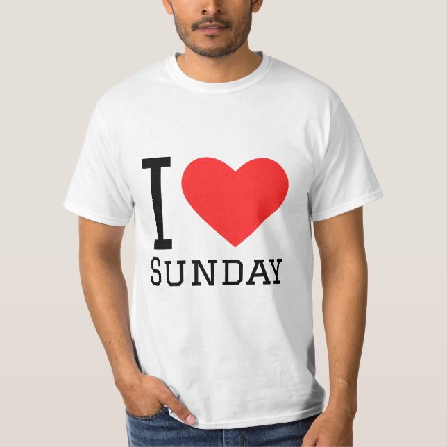 Camiseta Eu adoro o Sunday Square Sticker (Frente)
