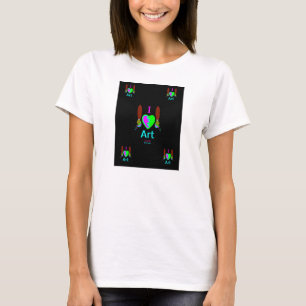Camiseta Eu adoro o Tanque Básico Branco das Mulheres