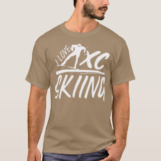 Camiseta Eu adoro o XC Skiing Cross Country Skier Track