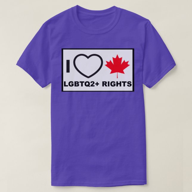 Camiseta Eu adoro os direitos LGBTQ2 canadianos (Frente do Design)